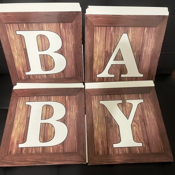 NWOT Cardboard “Blocks” spelling BABY. Baby Shower decorations. - Picture 3 of 3